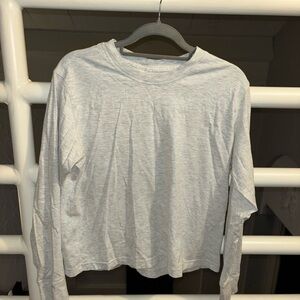 Lululemon Athletica Grey Organic Cotton Crew Neck Long Sleeve